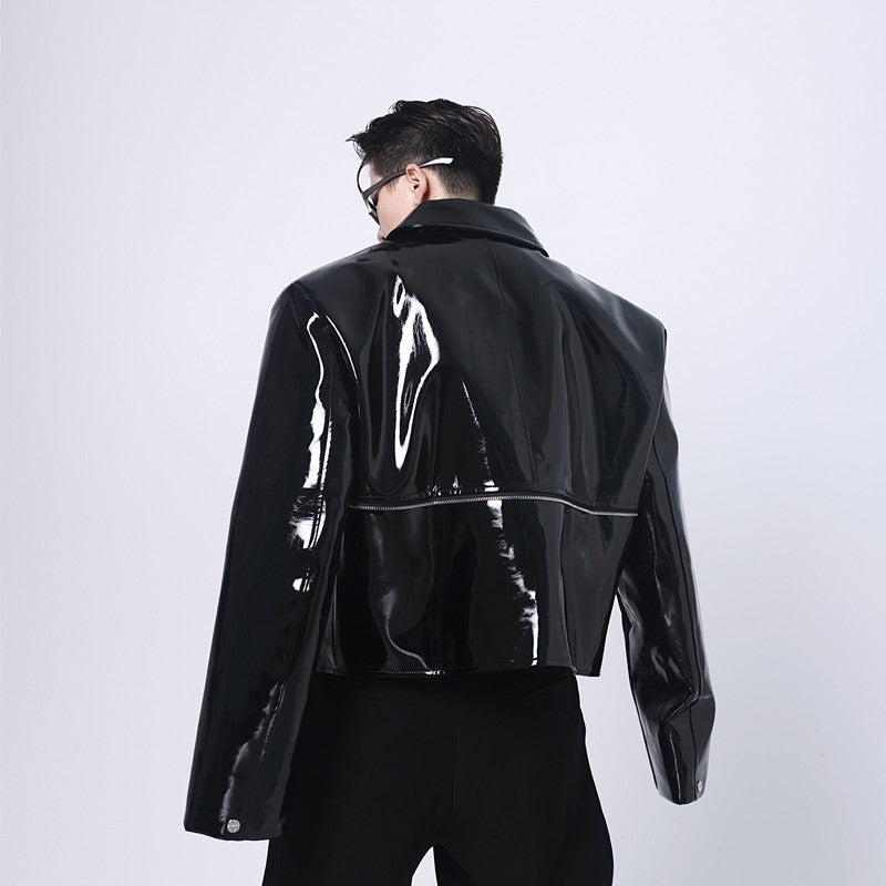 Cyberpunkowa Czarna Kurtka Pure Black Leather