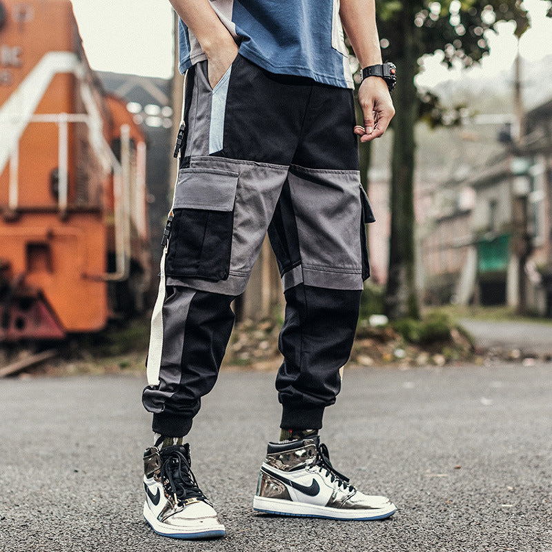 Dwukolorowe Spodnie Techwear Jogger - Dual Colour One Style Black