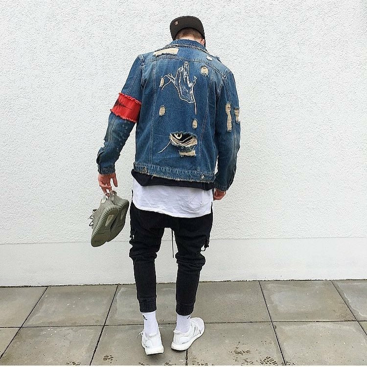 Cyberpunk Denim Jacket Cyber-Pulse Revolution