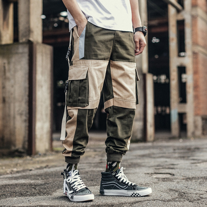 Dwukolorowe Spodnie Techwear Jogger - Dual Colour One Style Army Green