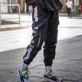 Techwearowe Spodnie Cargo Black Lavender Urban Style