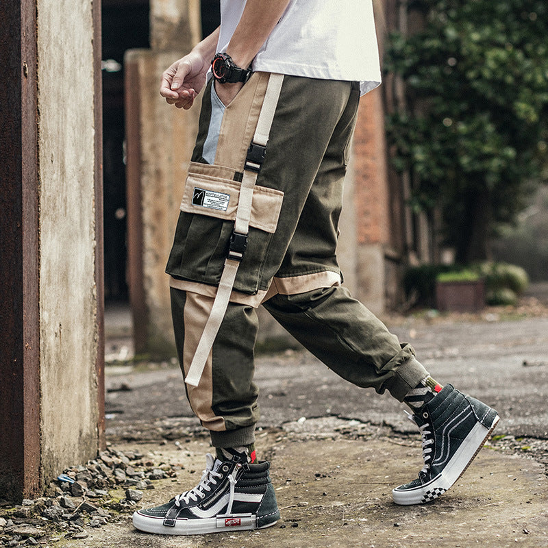 Dwukolorowe Spodnie Techwear Jogger - Dual Colour One Style Army Green