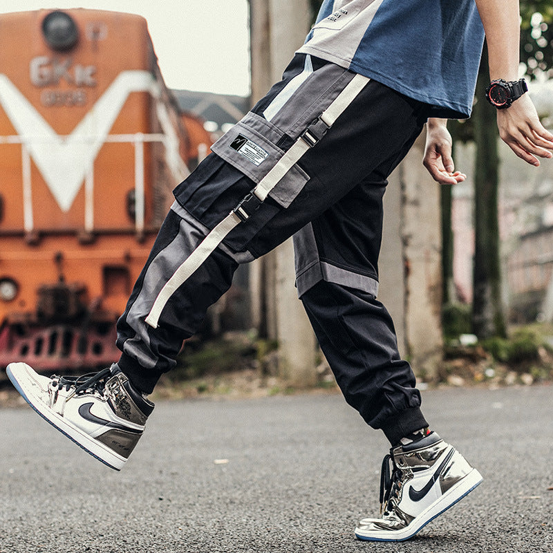 Dwukolorowe Spodnie Techwear Jogger - Dual Colour One Style Black