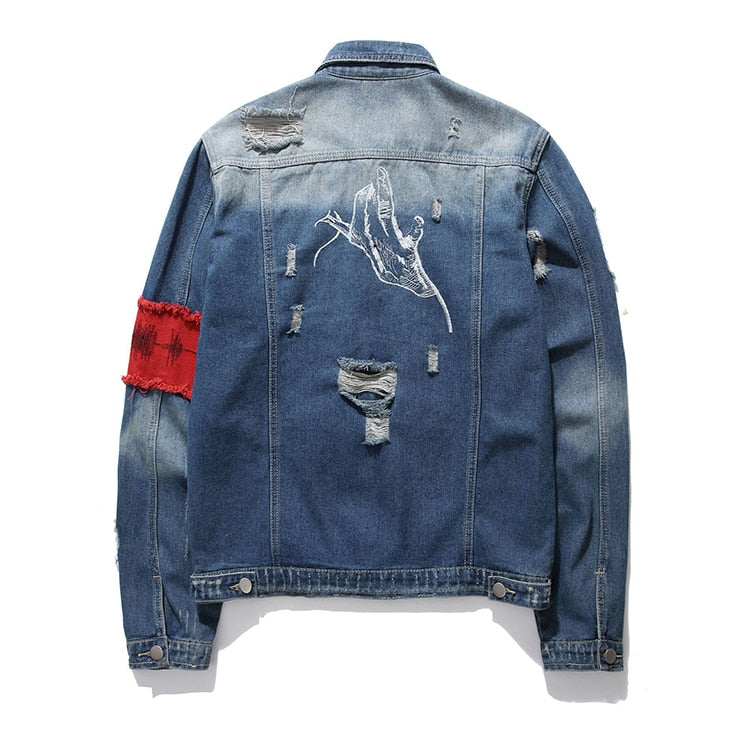 Cyberpunk Denim Jacket Cyber-Pulse Revolution