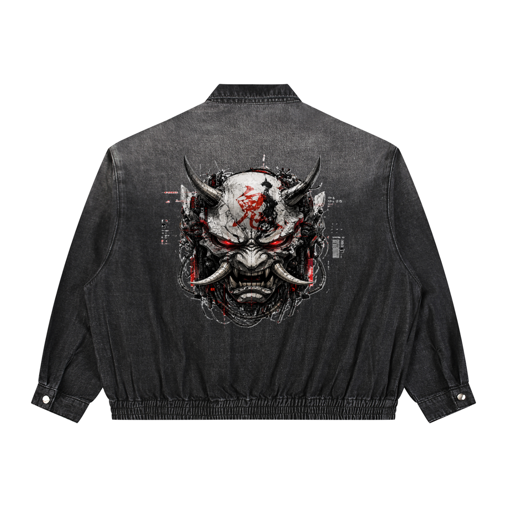 Cyberpunk Denim Jacket Bushido Cyber Oni | 2059