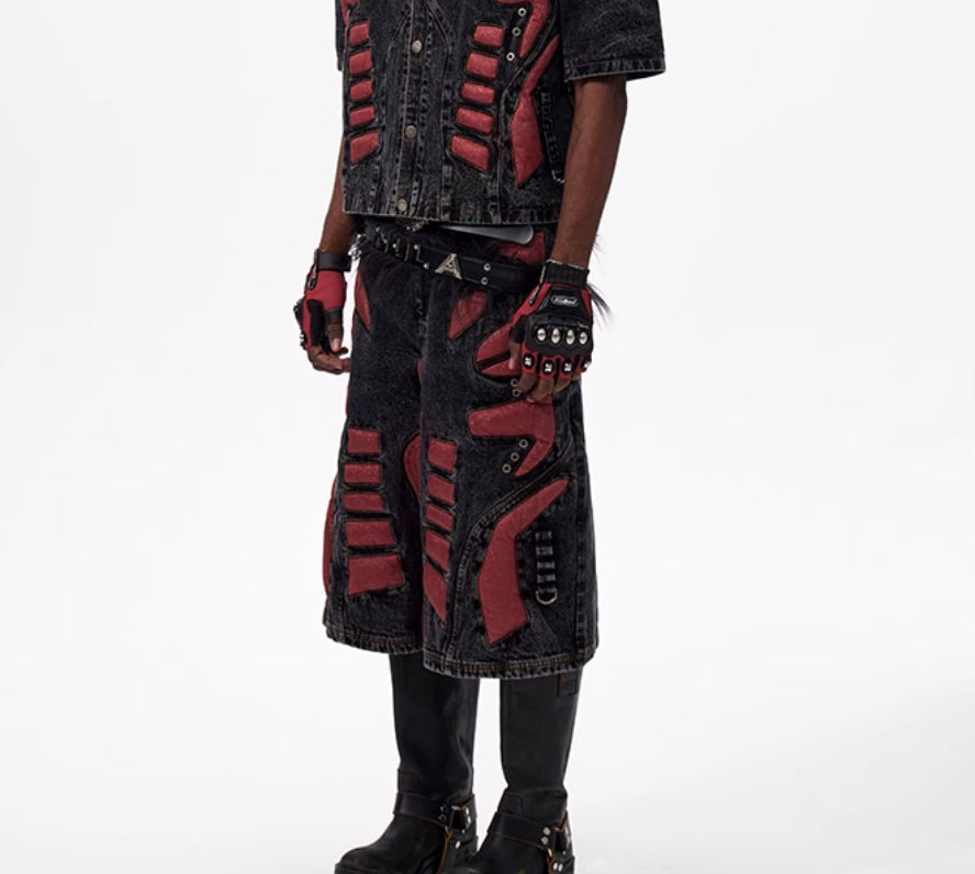 Postapokaliptyczna Kurtka (spodenki) Wasteland Neo-Tribals Patchwork Pants