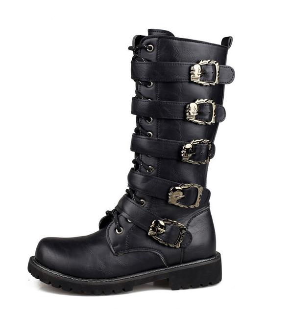 Cyberpunkowe Buty Combat | Cyber-Aztec Black Punk's Boots