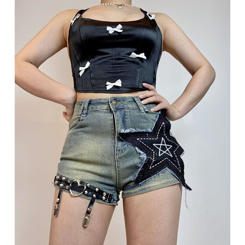 Cyberpunk Y2K Denim Shorts Fall CYBER Star