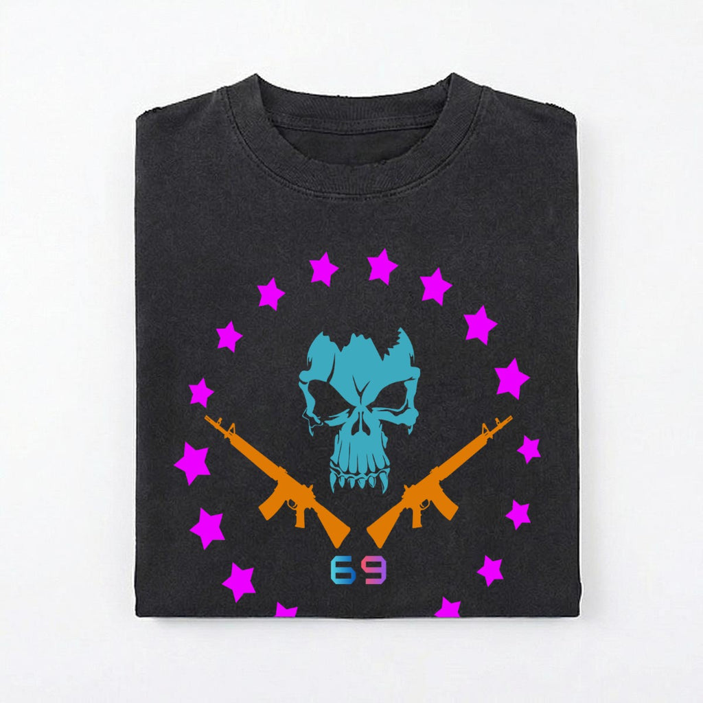 Cyberpunkowy Męski T-shirt | DISTRICT 69 WARRIOR Model 1 | 270gsm Cotton