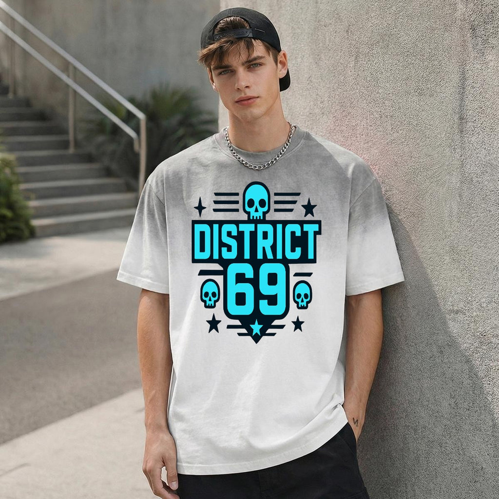 Męski Cyberpunkowy T-shirt DISTRICT 69 Street