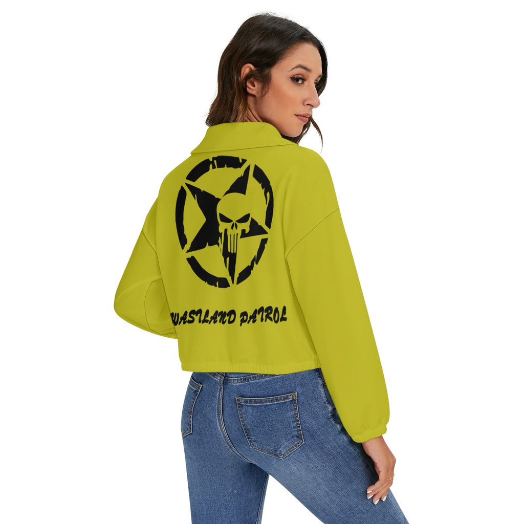 Damska Kurtka Crop Zip Post-apocalypse Wastland Patrol - Atomic Yellow