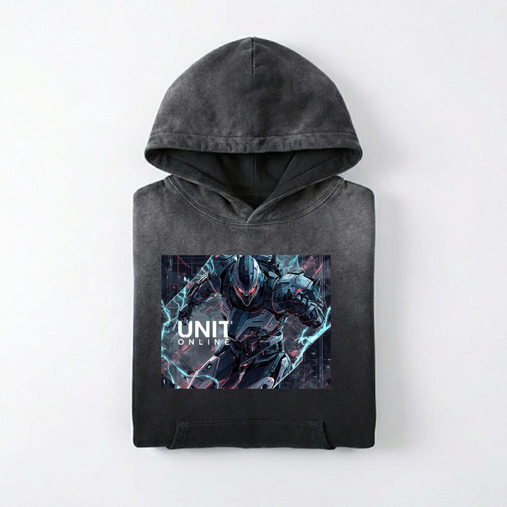 Bluza Hoodie Cyberpunk Unisex | Cyber Unit Online Netrunner Warrior| 420gsm Cotton