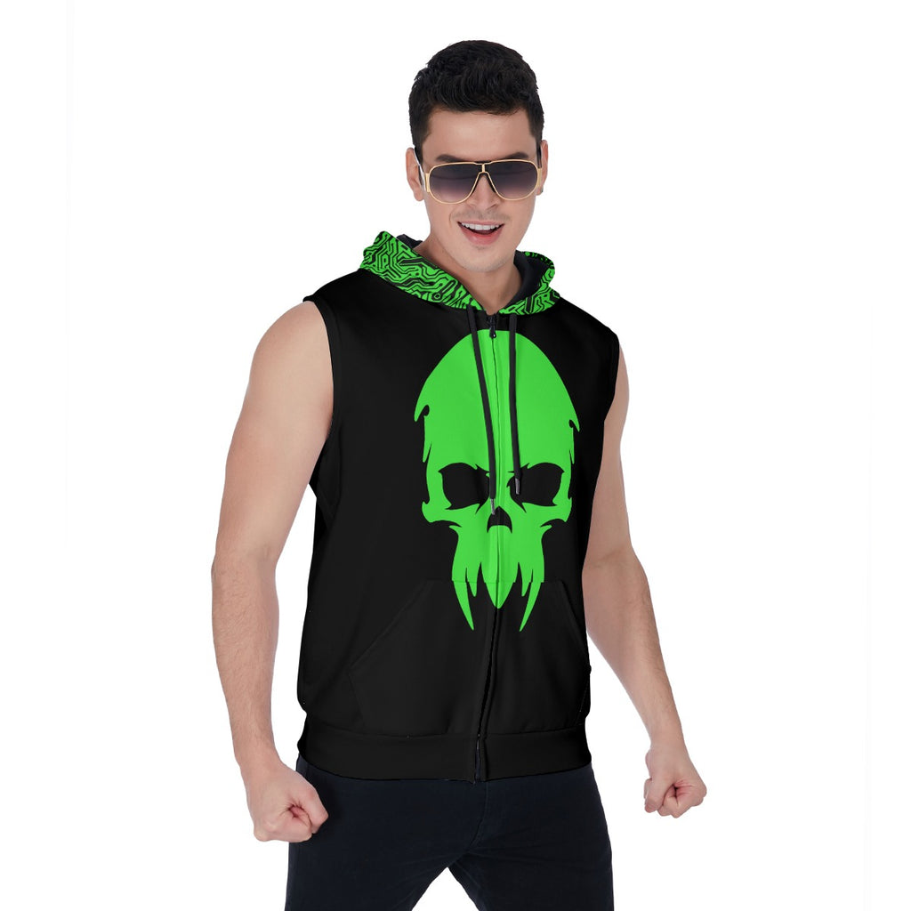 Cyberpunk Tank Hoodie | Cyber Dog Neon Green