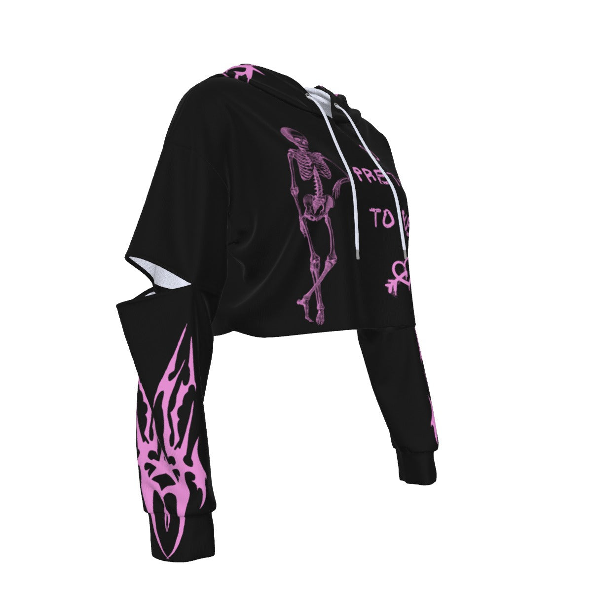 Bluza E-Girl 'Too Pretty To Die' | Pink Cyber Tribal Edition
