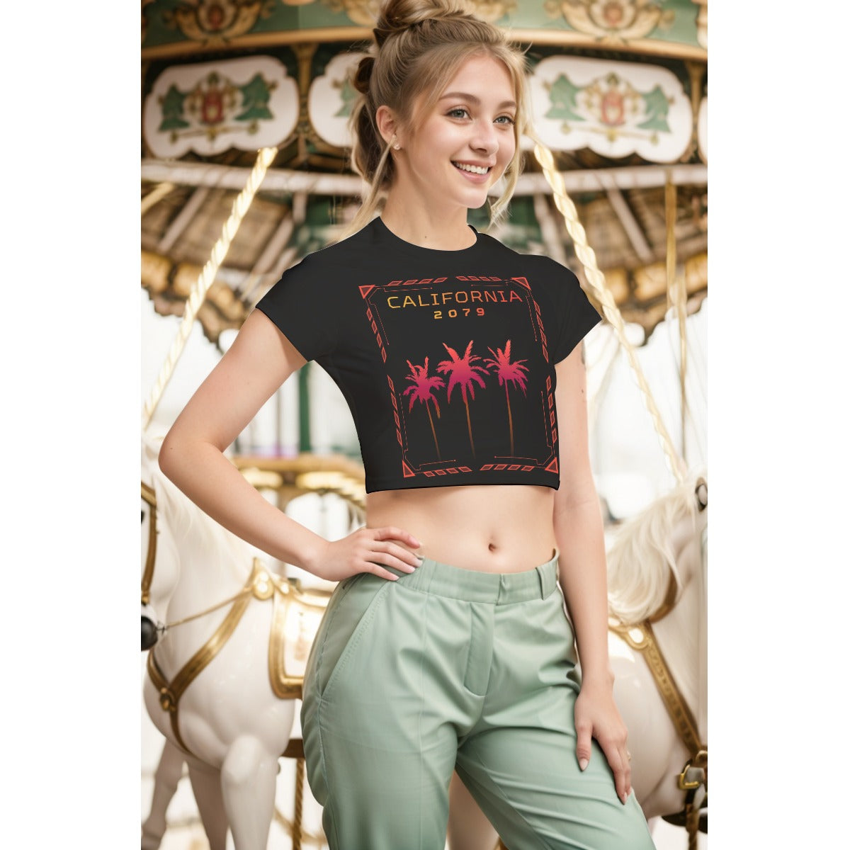 Cyberpunkowy Crop Top California 2079