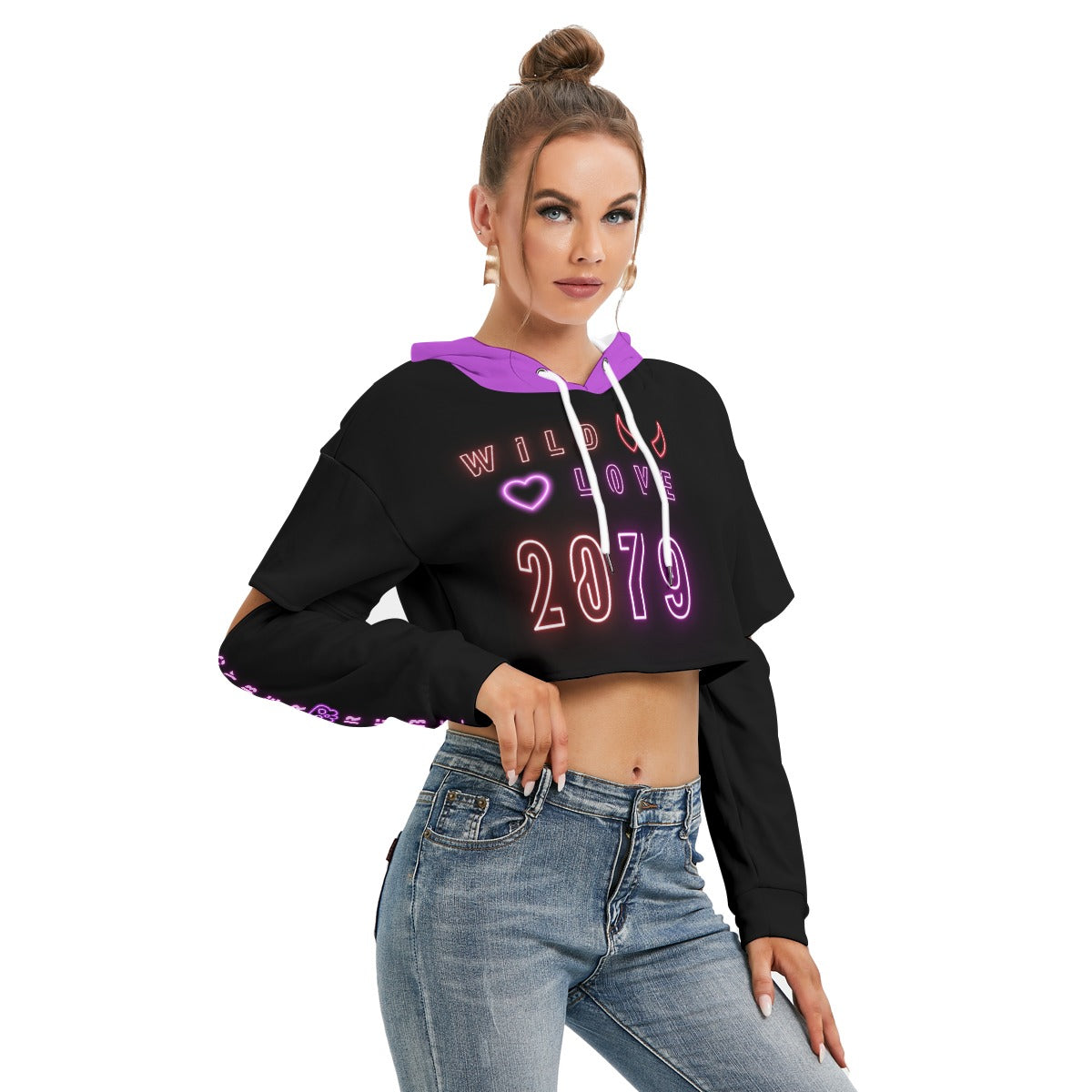 Cyberpunkowa Bluza Crop Cyberpunk Wild Love 2079