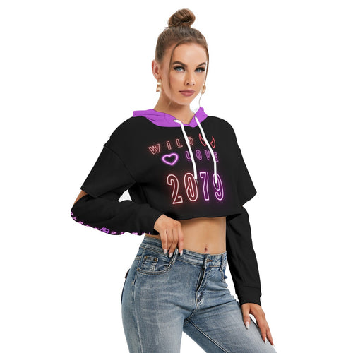 Cyberpunk Crop Hoodie Cyberpunk Wild Love 2079