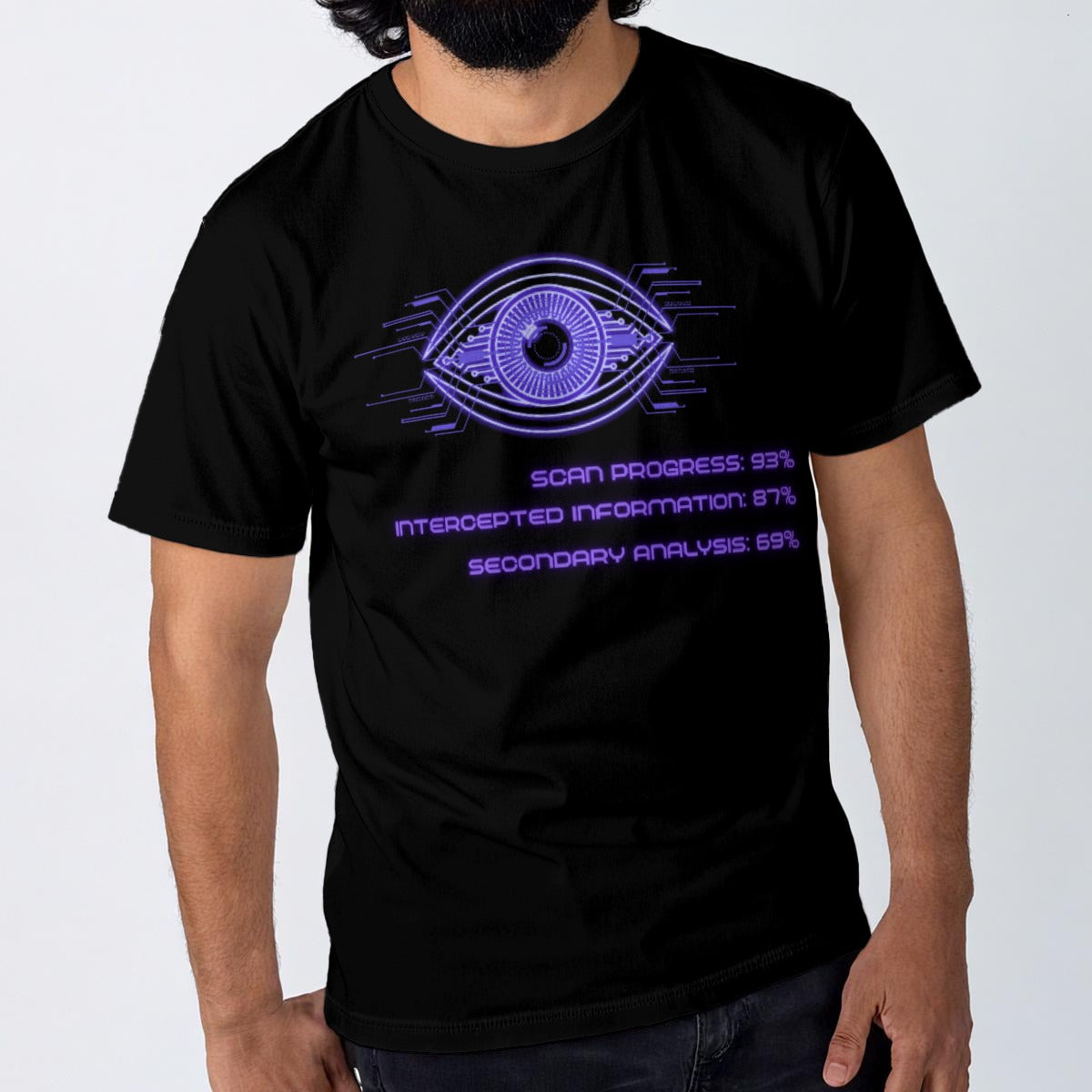 T-shirt Cyberpunkowy AI Agent Scan