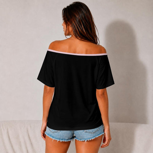 Cyberpunkowa Damska Koszulka Off-Shoulders | Kawaii Rebellion