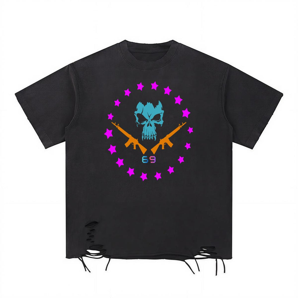 Cyberpunkowy Męski T-shirt | DISTRICT 69 WARRIOR Model 1 | 270gsm Cotton