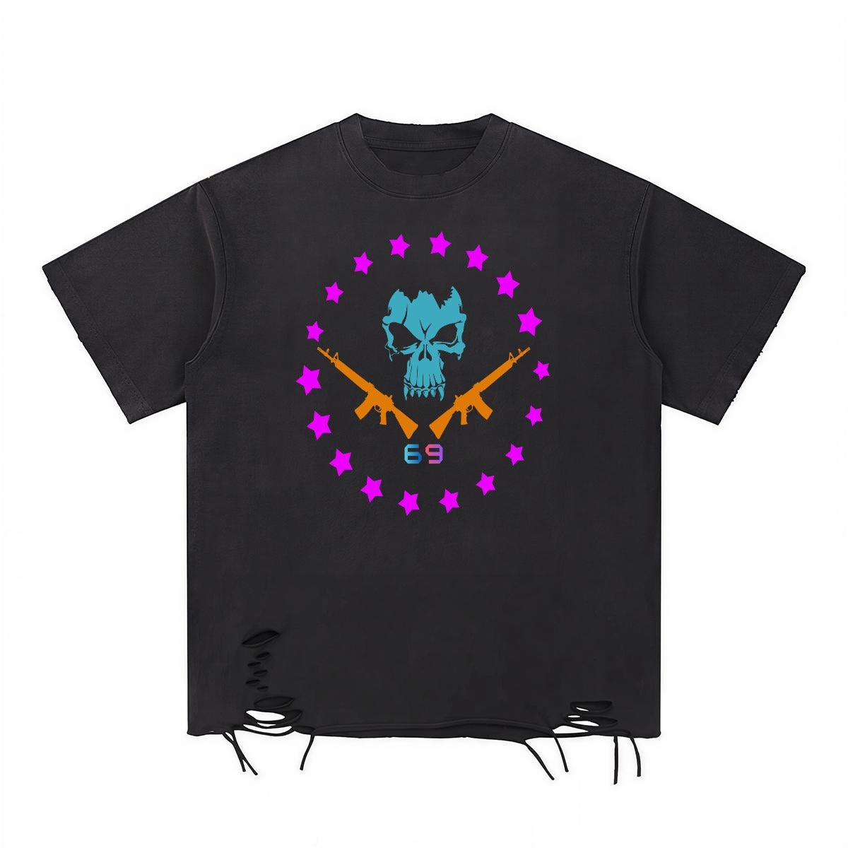 Cyberpunkowy Męski T-shirt | DISTRICT 69 WARRIOR Model 1 | 270gsm Cotton