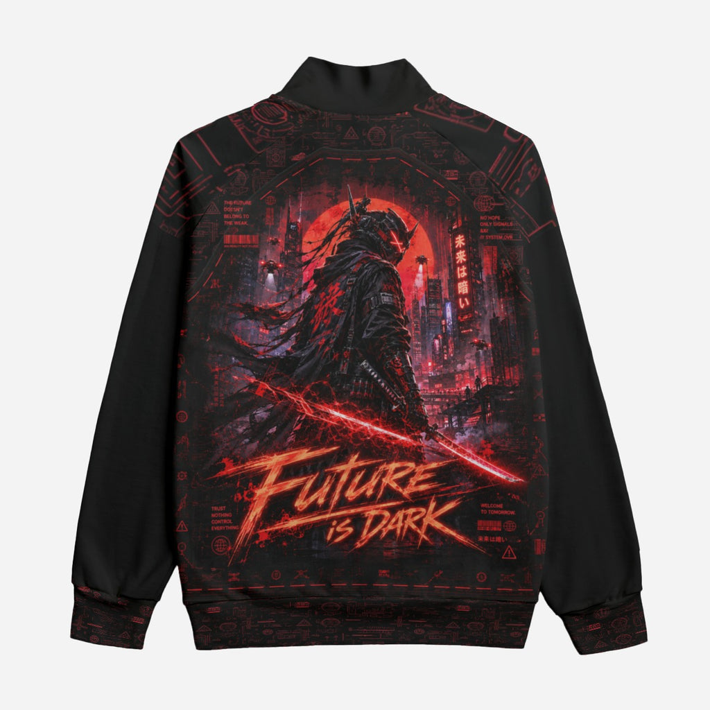 Cyberpunkowa Kurtka Bomberka | Future is Dark | Cotton | 310 gsm