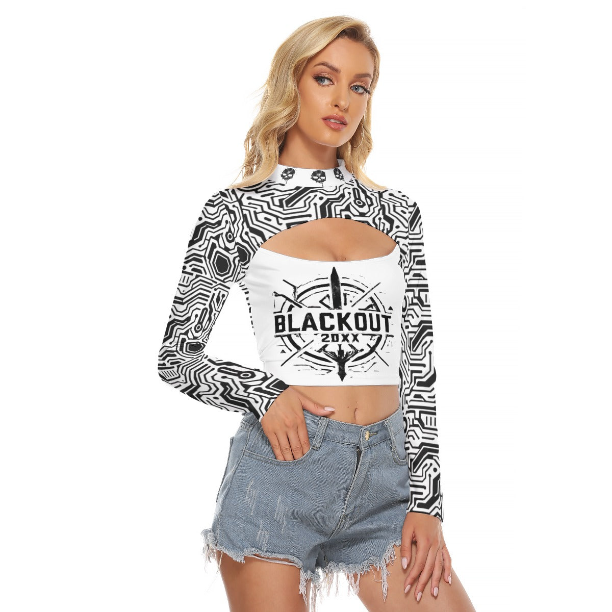 Techwear Crop Top BLACKOUT 20XX