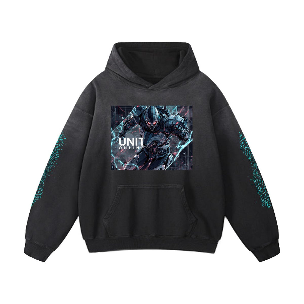 Bluza Hoodie Cyberpunk Unisex | Cyber Unit Online Netrunner Warrior| 420gsm Cotton
