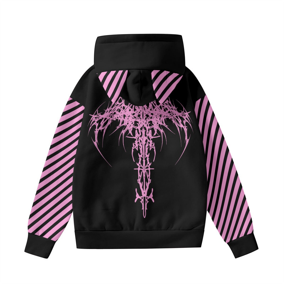 Bluza z Uszkami 'End Game' | E-Girl Cat Ear Hoodie Pink Skull