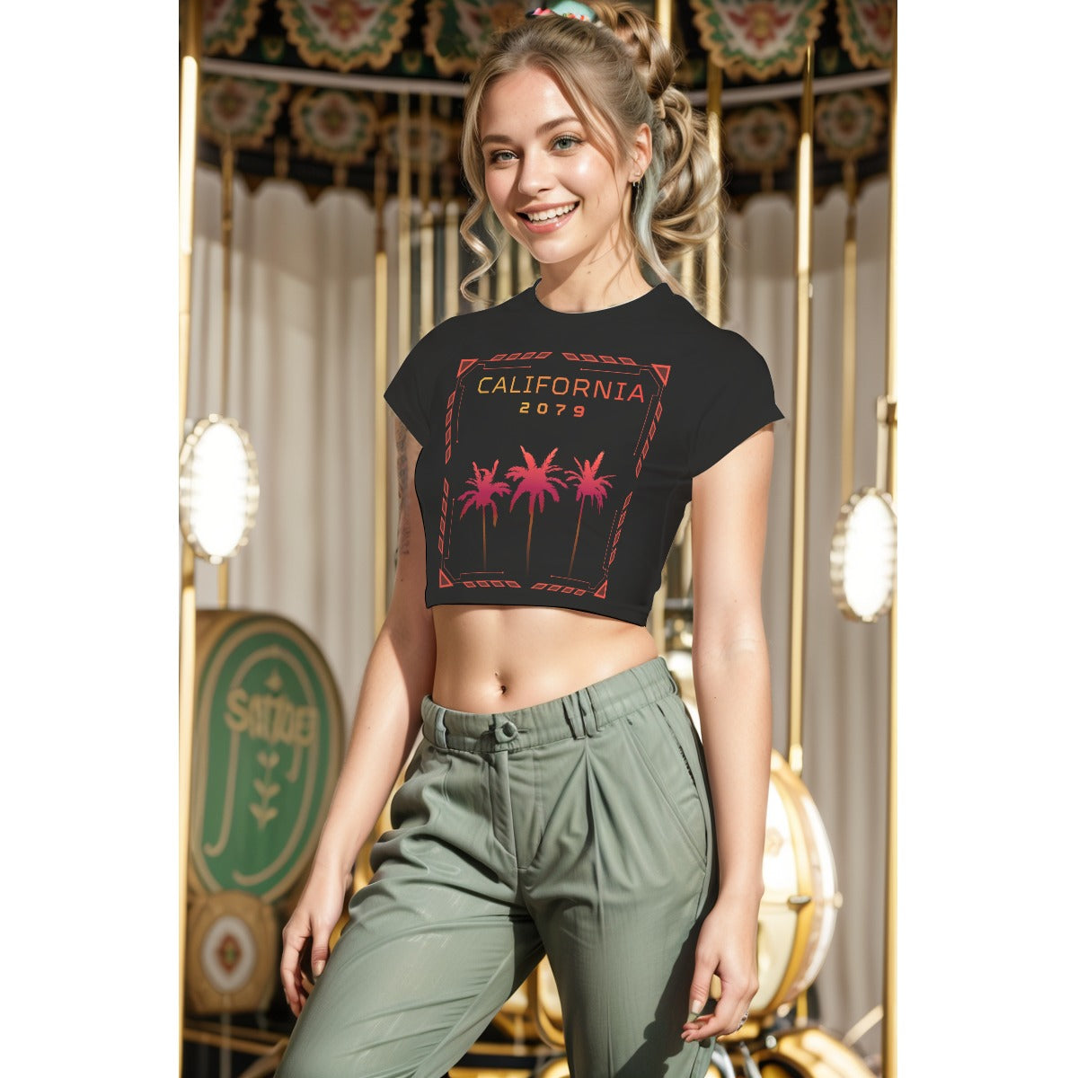 Cyberpunkowy Crop Top California 2079