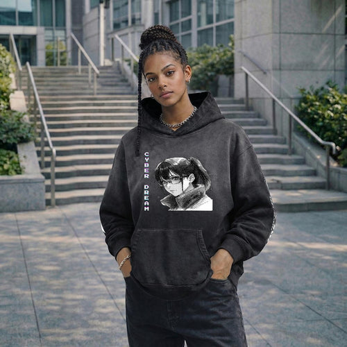 Cyberpunk Anime Hoodie Cyber Dream| 420gsm Cotton Anime Cyberpunk Style