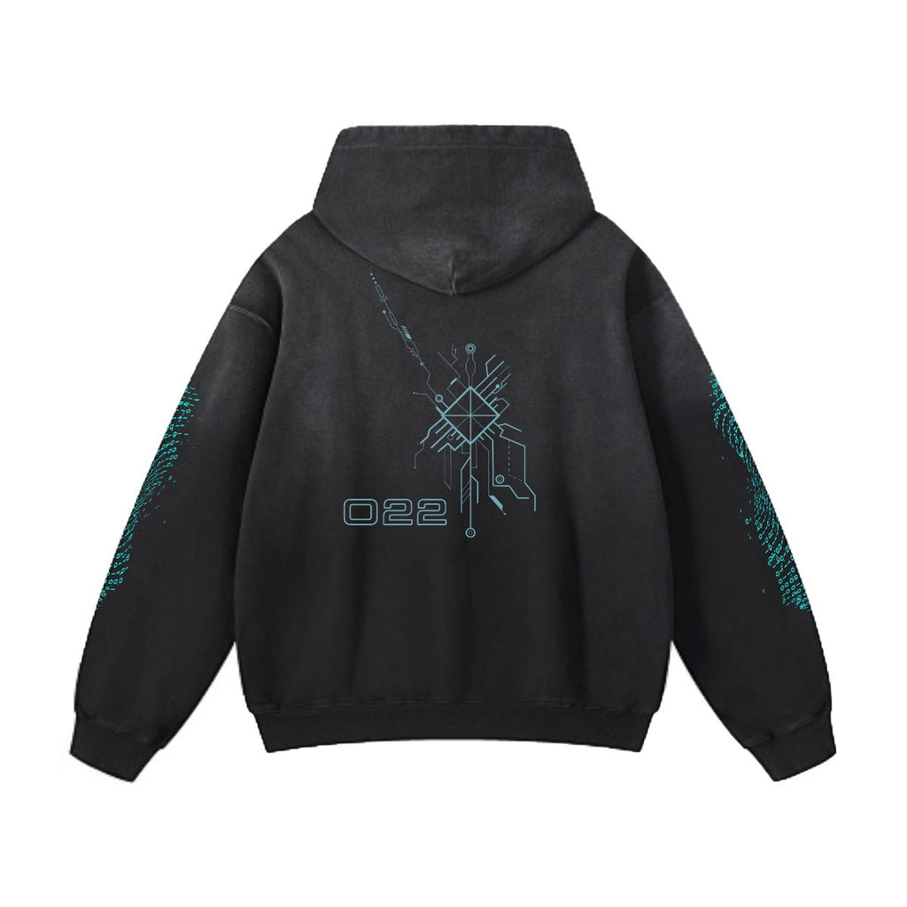 Bluza Hoodie Cyberpunk Unisex | Cyber Unit Online Netrunner Warrior| 420gsm Cotton