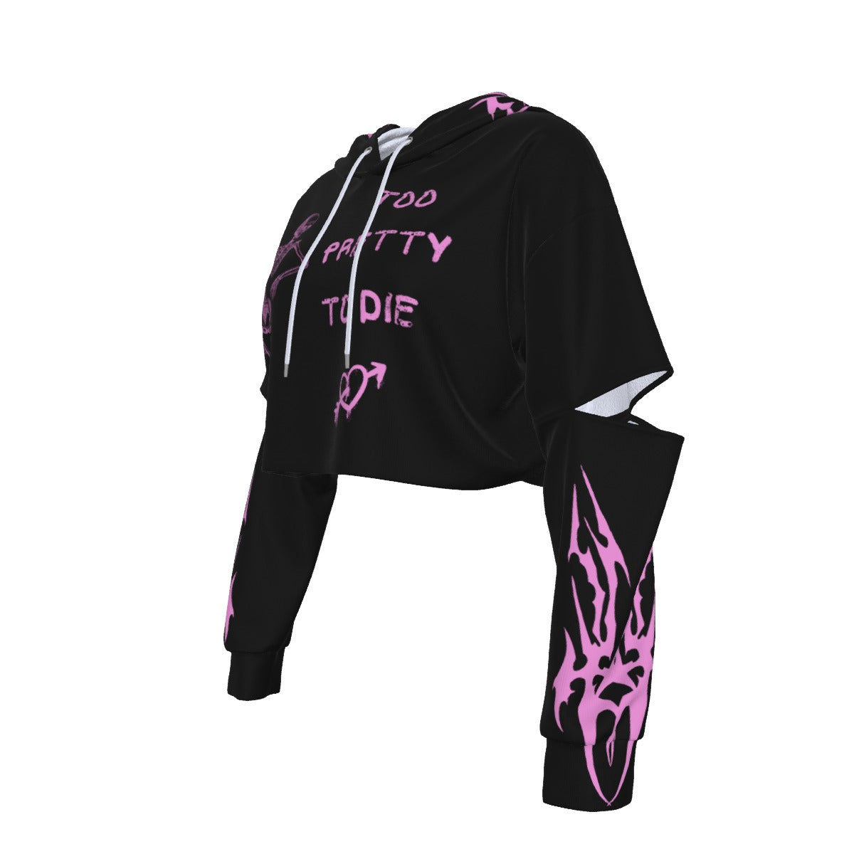 Bluza E-Girl 'Too Pretty To Die' | Pink Cyber Tribal Edition