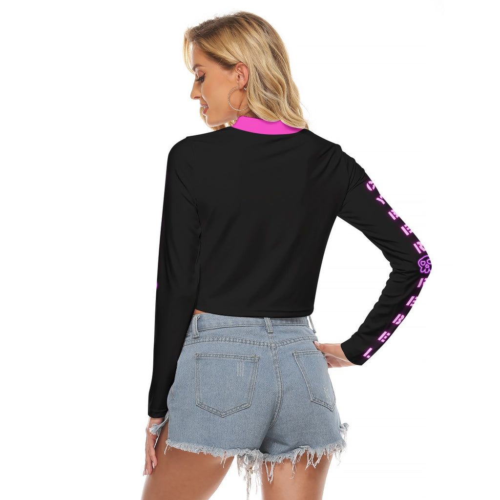 Cyberpunkowa Damska Bluzka z wycięciem Neon Wild Until Death