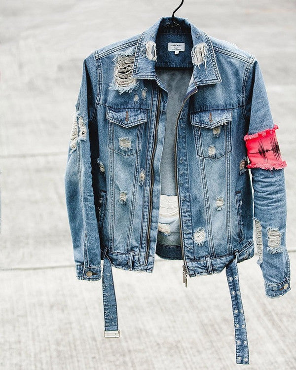 Cyberpunk Denim Jacket Cyber-Pulse Revolution