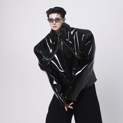 Cyberpunkowa Czarna Kurtka Pure Black Leather