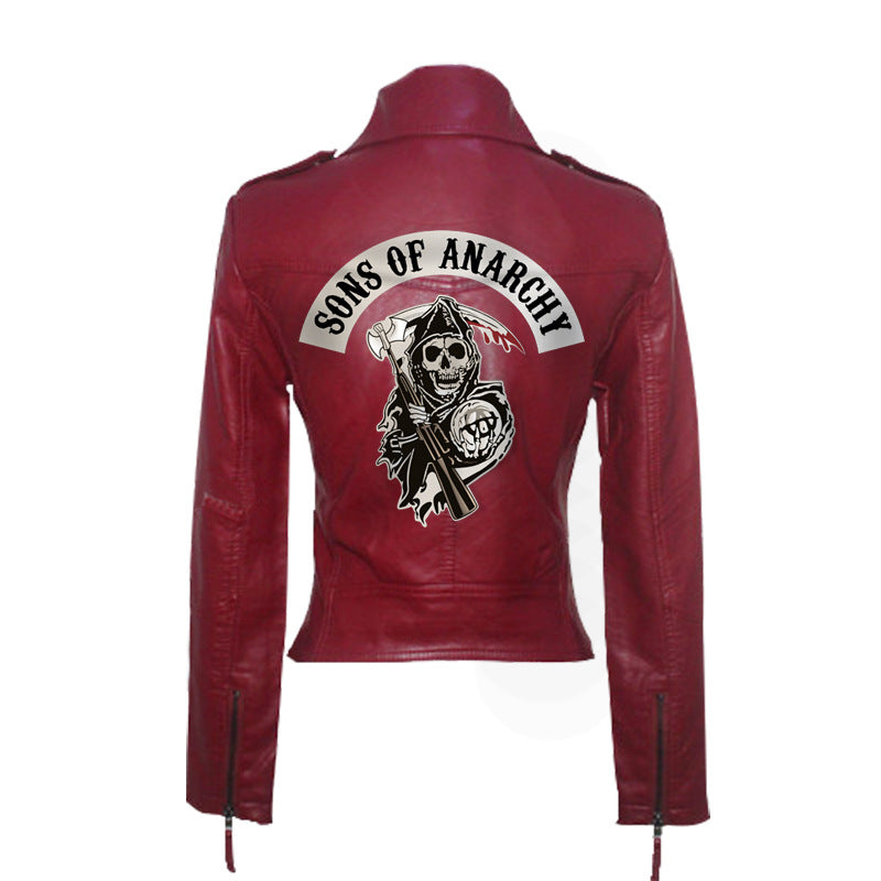 Damska Kurtka Cyberpunk-Dystopic Sons of Anarchy Red