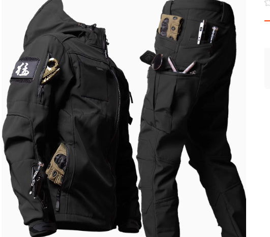 Techwearowa Japońska Kurtka z kapturem Tactical Uniform 009 Black set