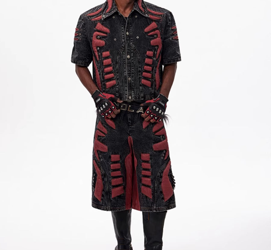 Postapokaliptyczna Kurtka (spodenki) Wasteland Neo-Tribals Patchwork Pants