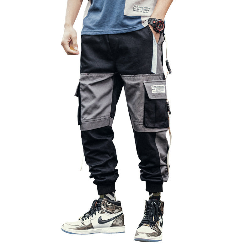 Dwukolorowe Spodnie Techwear Jogger - Dual Colour One Style Black