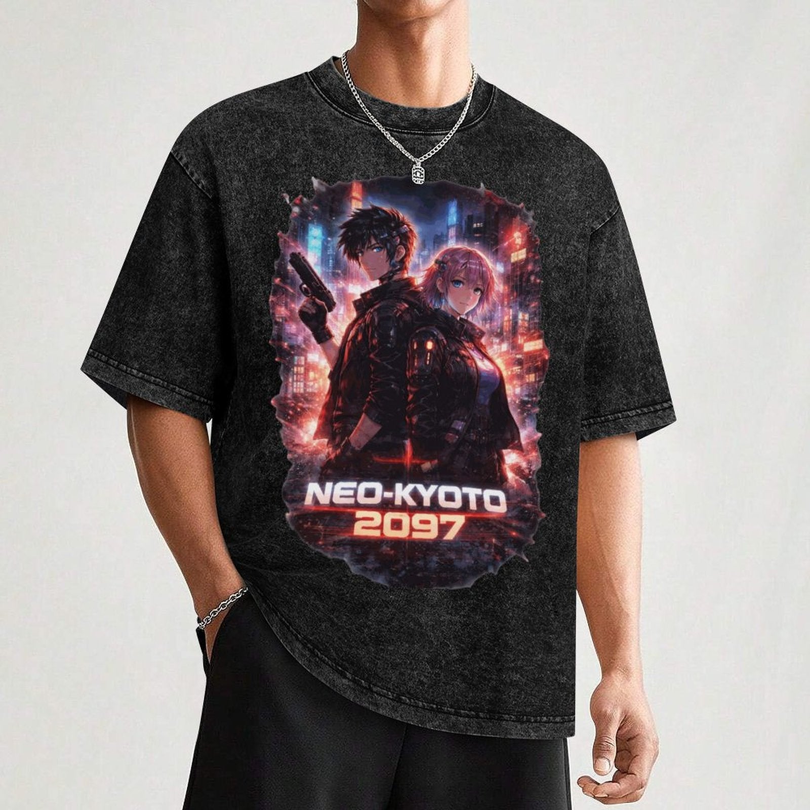 Cyberpunkowa Koszulka Neo Kyoto Anime | Neo Kyoto 2097 100% Cotton