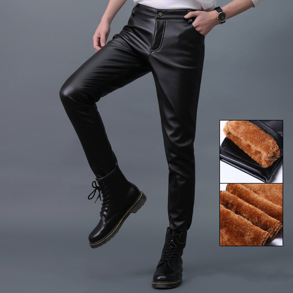 Korporacyjne Cyberpunkowe Spodnie Skórzane Leather Neo-Glamour Black