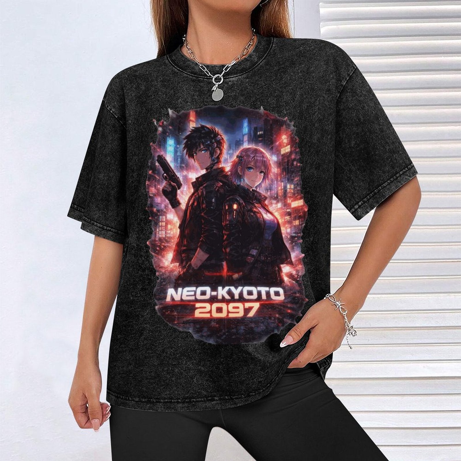 Cyberpunkowa Koszulka Neo Kyoto Anime | Neo Kyoto 2097 100% Cotton