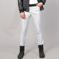 Korporacyjne Cyberpunkowe Spodnie Skórzane Leather Neo-Glamour Silver