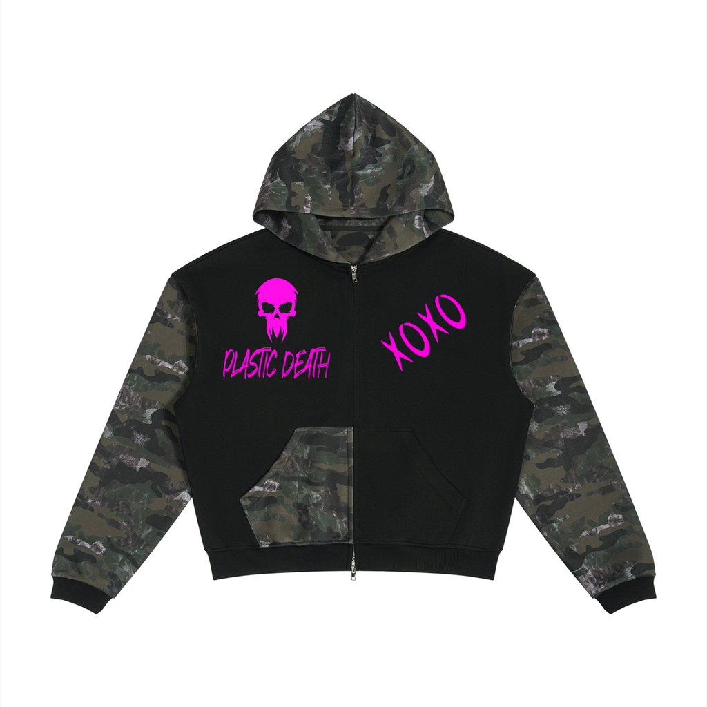 Cyberpunkowa Kurtka Hoodie Camo | CYBER LOVE x PLASTIC DEATH | 350gsm