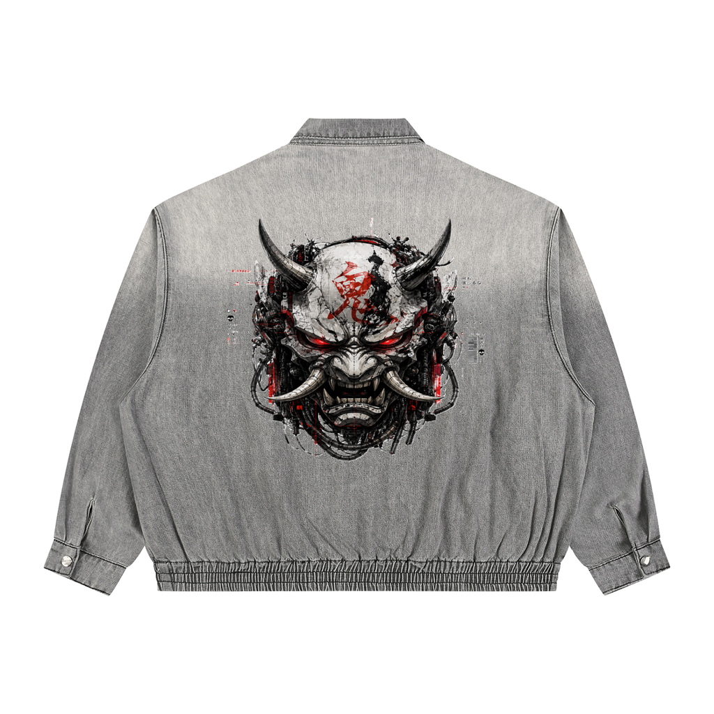 Cyberpunk Denim Jacket Bushido Cyber Oni | 2059