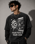 Techwear Dystopian Long-Sleeve T-Shirt | Your Feed is Your Cage