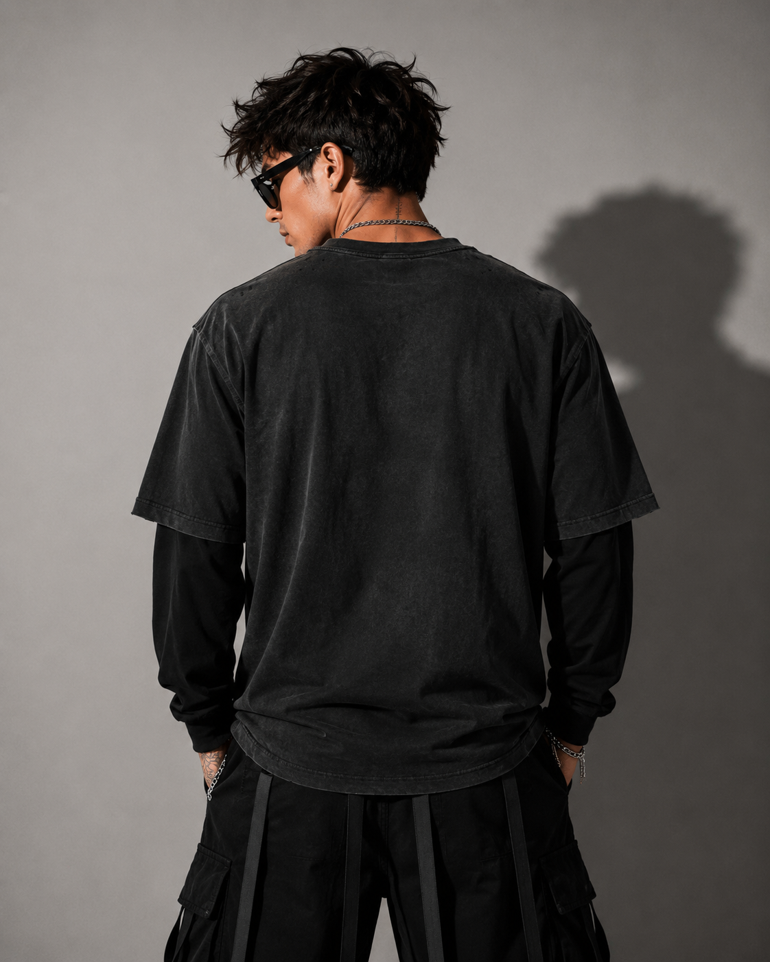 Techwear Dystopian Long-Sleeve T-Shirt | Your Feed is Your Cage