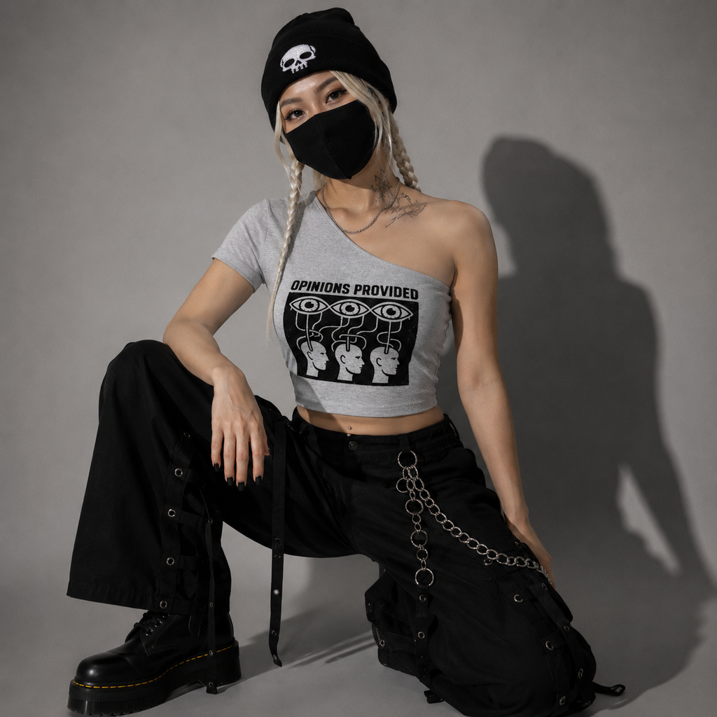 Asymmetric Dystopian Women's Crop Top Dystopic Truth | Opinion Provided