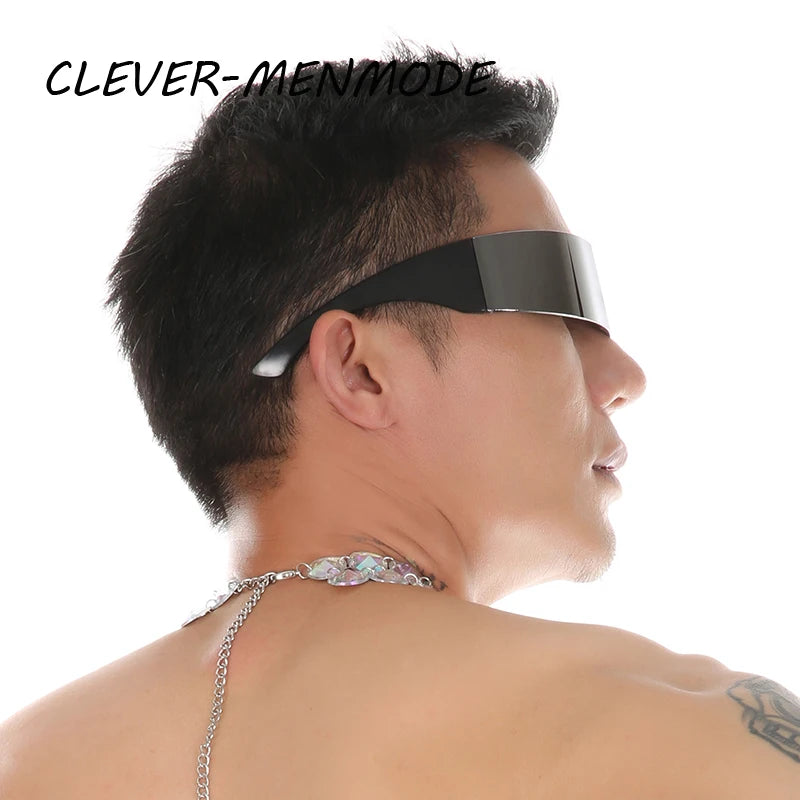Cyberpunk Futuristic Silver Sunglasses